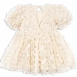 Konges Slojd Sally Pearled Ivory Jurk | Luxe Meisjesjurk