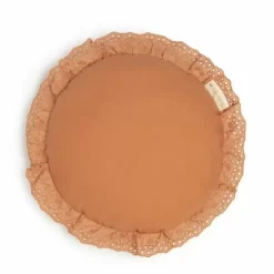 Kussen Vera Eyelet Rond Sienna Brown Nobodinoz
