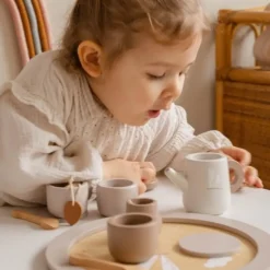Label-Label Houten Thee Servies Nougat