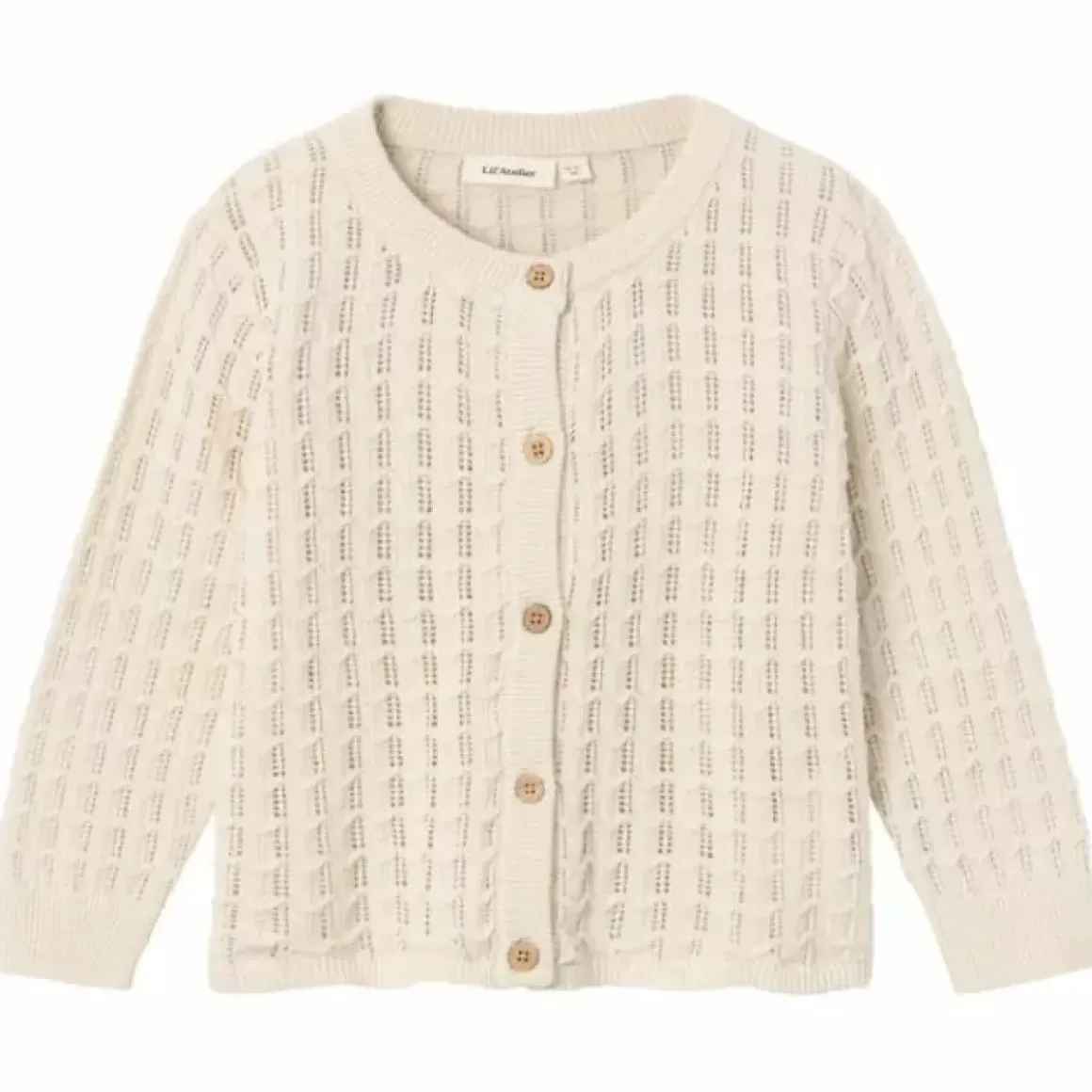 Lil' Atelier Vestje Fauci Sandshell | Gebreid Vestje Voor Kinderen