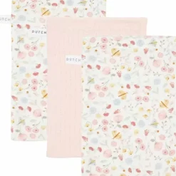 Little Dutch Washandjes Flowers & Butterflies/Pink (3St)