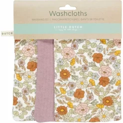 Little Dutch Washandjes Vintage Little Flowers/Mauve (3St)