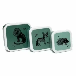 Lunchbox Set Black Animals Salie (3St) Petit Monkey