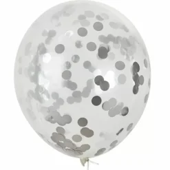 Mega Confetti Ballon Zilver 60Cm House Of Gia