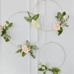Metalen Hoepels Gold Wedding (3 St) Ginger Ray
