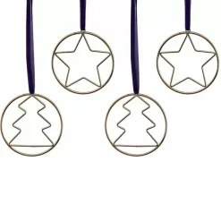 Metalen Kersthangers Goud Navy Luxe (4St) Ginger Ray