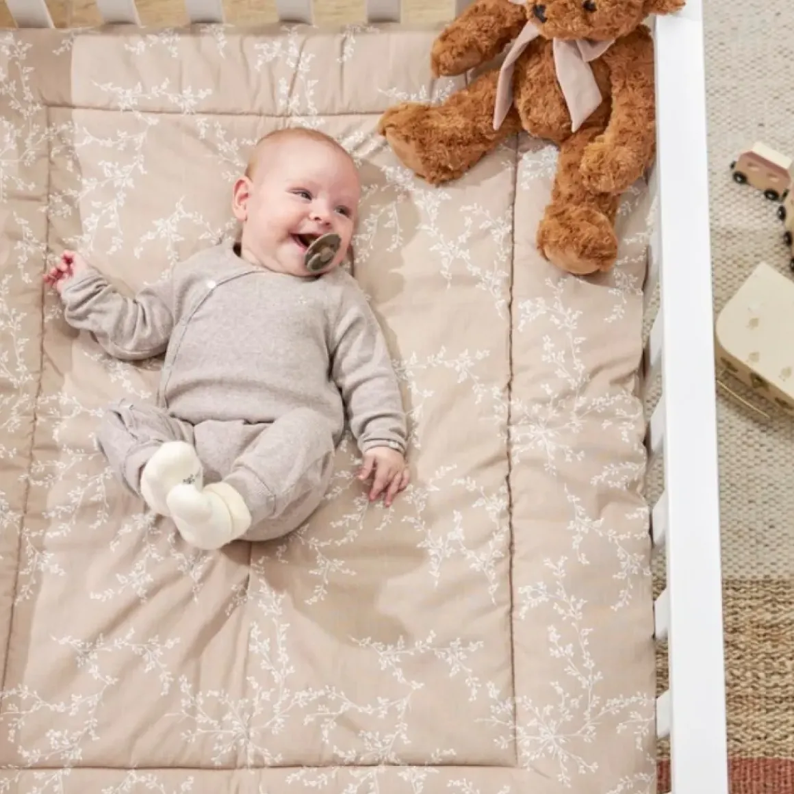 Meyco Boxkleed Branches Zand 80X100Cm - Perfect Voor Stijlvolle En Comfortabele Babykamers