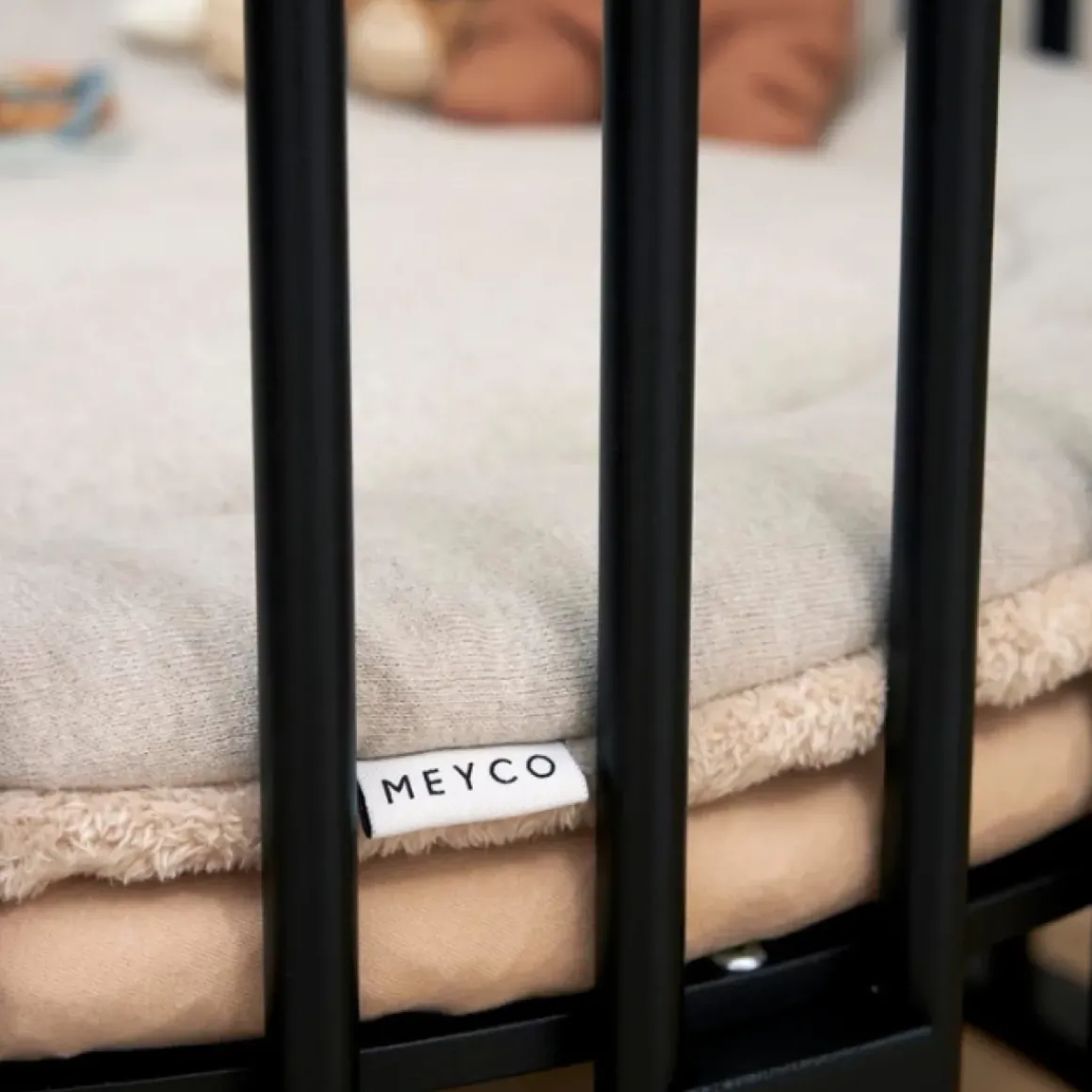 Meyco Boxkleed Rond Knit Basic Teddy Sand Melange 95Cm - Zachte En Stijlvolle Boxkleed Voor De Babykamer!