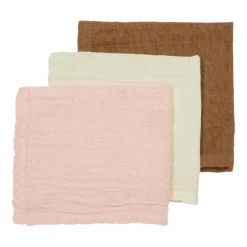 Meyco Monddoekjes Uni Offwhite/Soft Pink/Toffee 30X30Cm