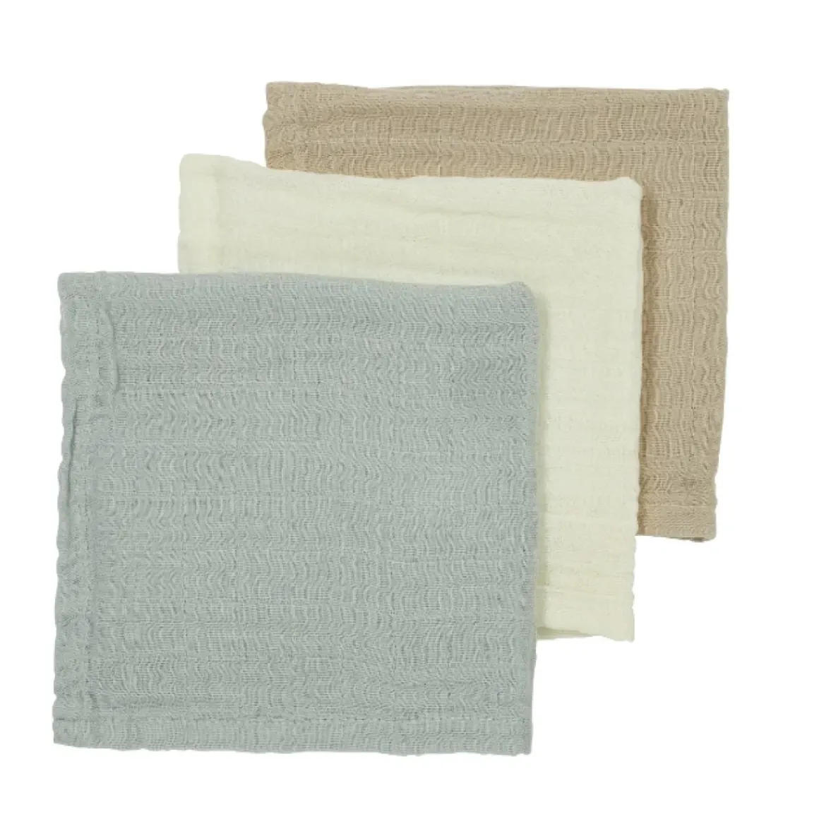 Meyco Monddoekjes Uni Offwhite/Light Grey/Sand 30X30Cm
