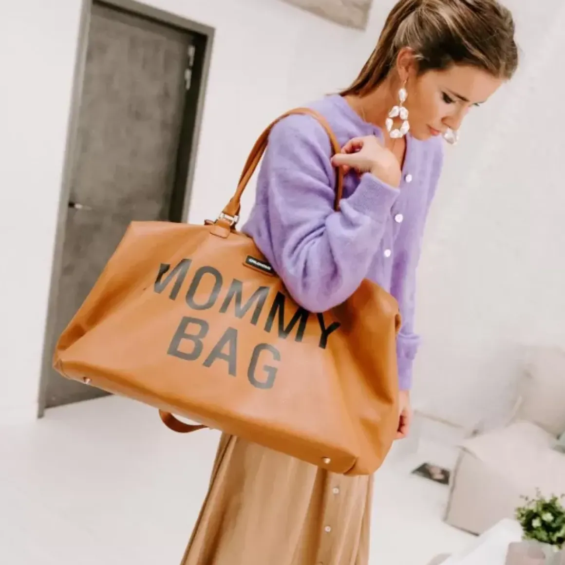 Mommy Bag Bruin Leatherlook Childhome
