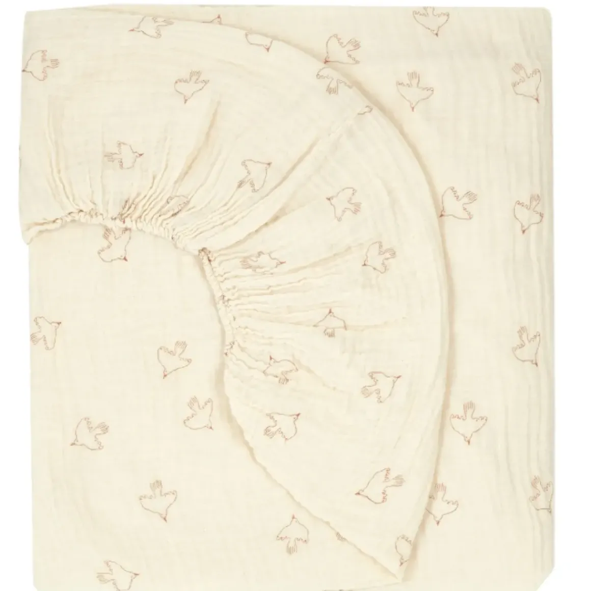 Nobodinoz Hoeslaken Ledikant Wabi Sabi Brown Hoshi Birds 70X140Cm