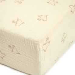 Nobodinoz Hoeslaken Ledikant Wabi Sabi Brown Hoshi Birds 70X140Cm