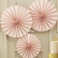 Pastel Perfection Paper Fans Lichtroze (3St) Ginger Ray