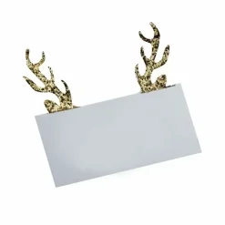 Plaatskaartjes Rendierengewei Goud (10St) Gold Christmas