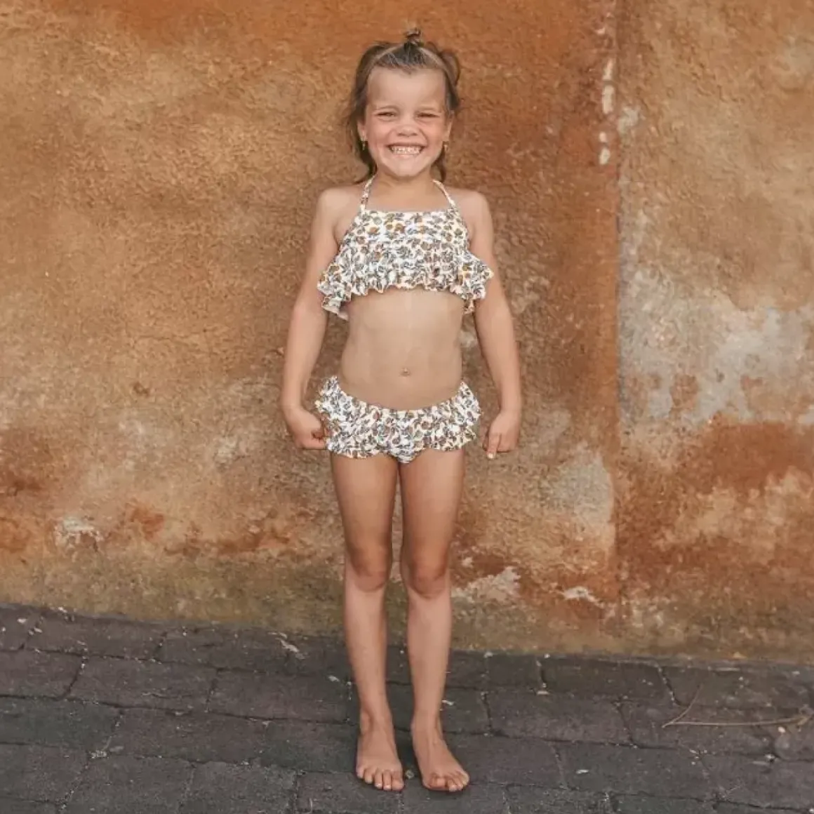 Salted Stories Sati L'Orange Bikini 98/104 | Zomerse Sinaasappelprint | Veilig Zwemmen Met Upf50+