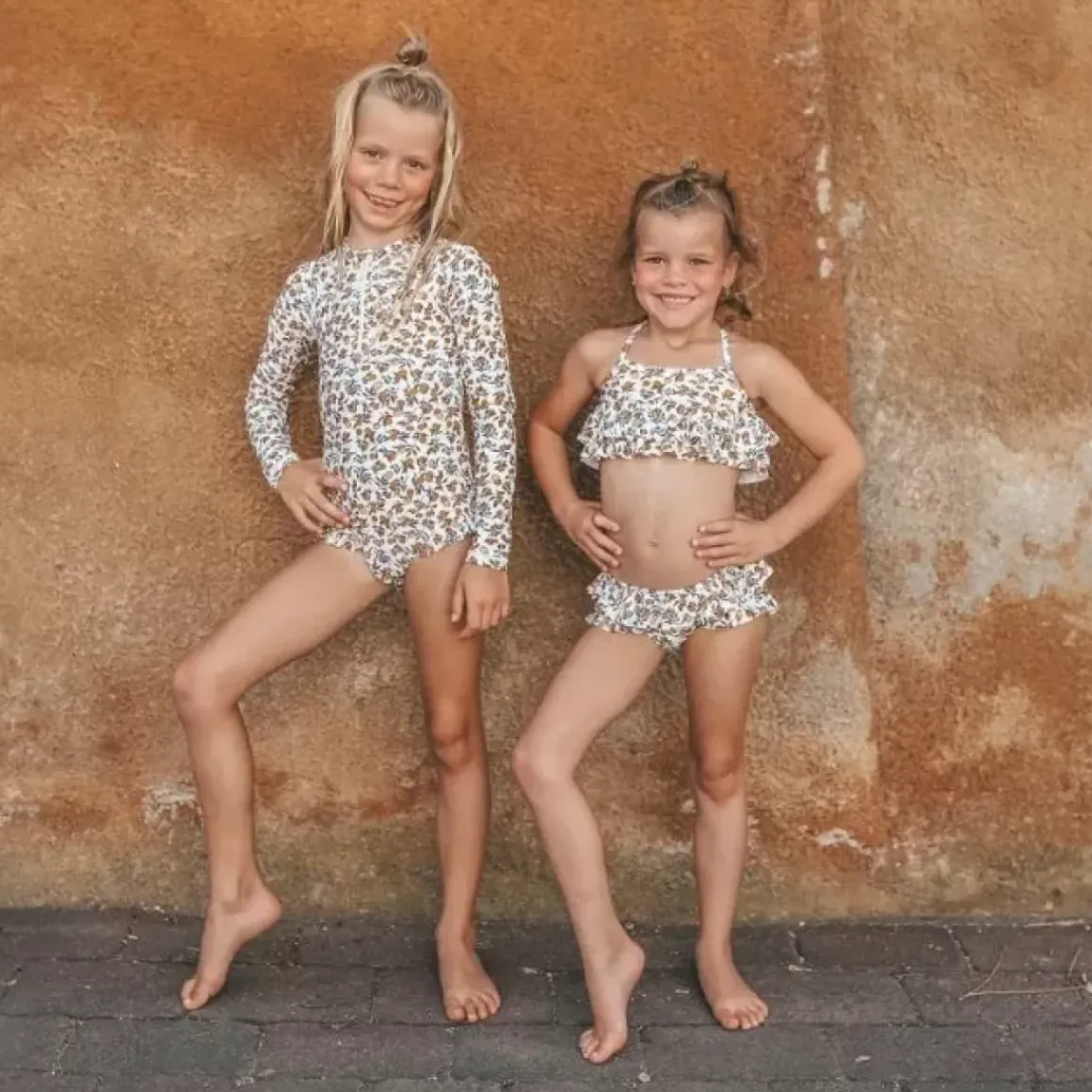 Salted Stories Sati L'Orange Bikini 98/104 | Zomerse Sinaasappelprint | Veilig Zwemmen Met Upf50+