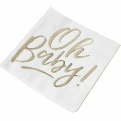 Servetten Goudfolie (16St) Oh Baby! Ginger Ray