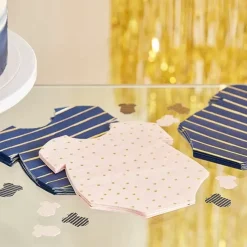Servetten Romper Navy & Pink Gender Reveal (16St) Ginger Ray