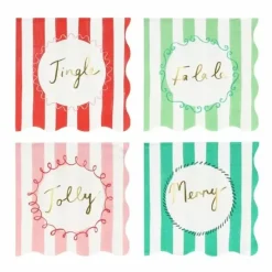 Servetten Striped Christmas (16St) Meri Meri