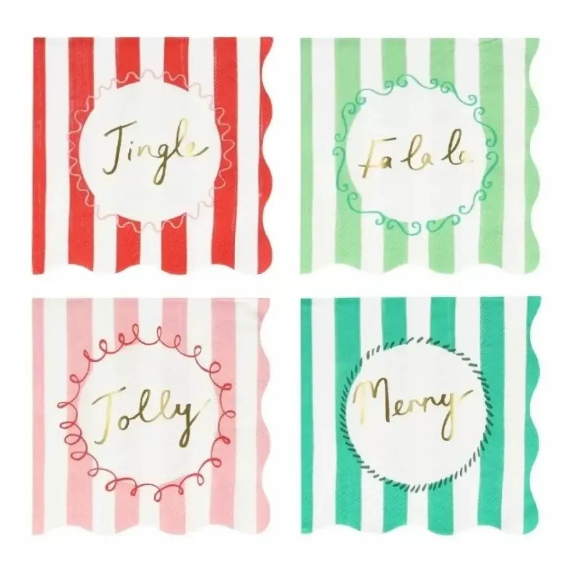 Servetten Striped Christmas (16St) Meri Meri