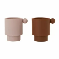 Siliconen Bekers Tiny Inka Caramel-Roze (2St) Oyoy