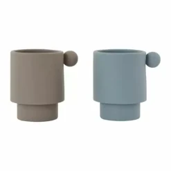 Siliconen Bekers Tiny Inka Dusty Blue-Clay (2St) Oyoy