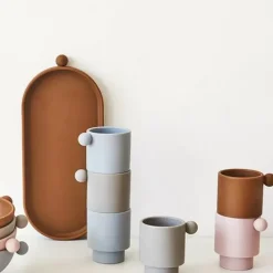 Siliconen Bekers Tiny Inka Dusty Blue-Clay (2St) Oyoy