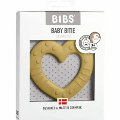 Siliconen Bijtring Heart Mustard Bibs