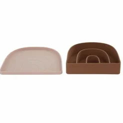 Siliconen Bord En Kom Rainbow Rose/Fudge Oyoy