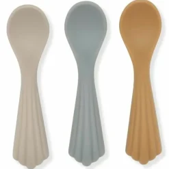 Siliconen Lepels Clam Warm Grey (3St) Konges Slojd