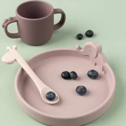 Siliconen Serviesset Peekaboo Deer Friends Roze Done By Deer