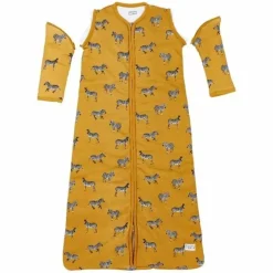 Slaapzak Met Afrits Mouw Zebra Honey Gold Meyco