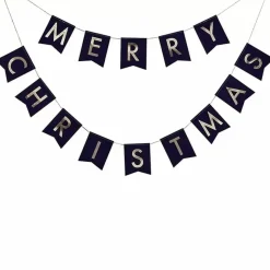 Slinger Velvet Merry Christmas Blauw Navy Luxe Ginger Ray