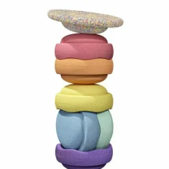 Stapelstein Stapelstenen Pastel Rainbow + Balansbord