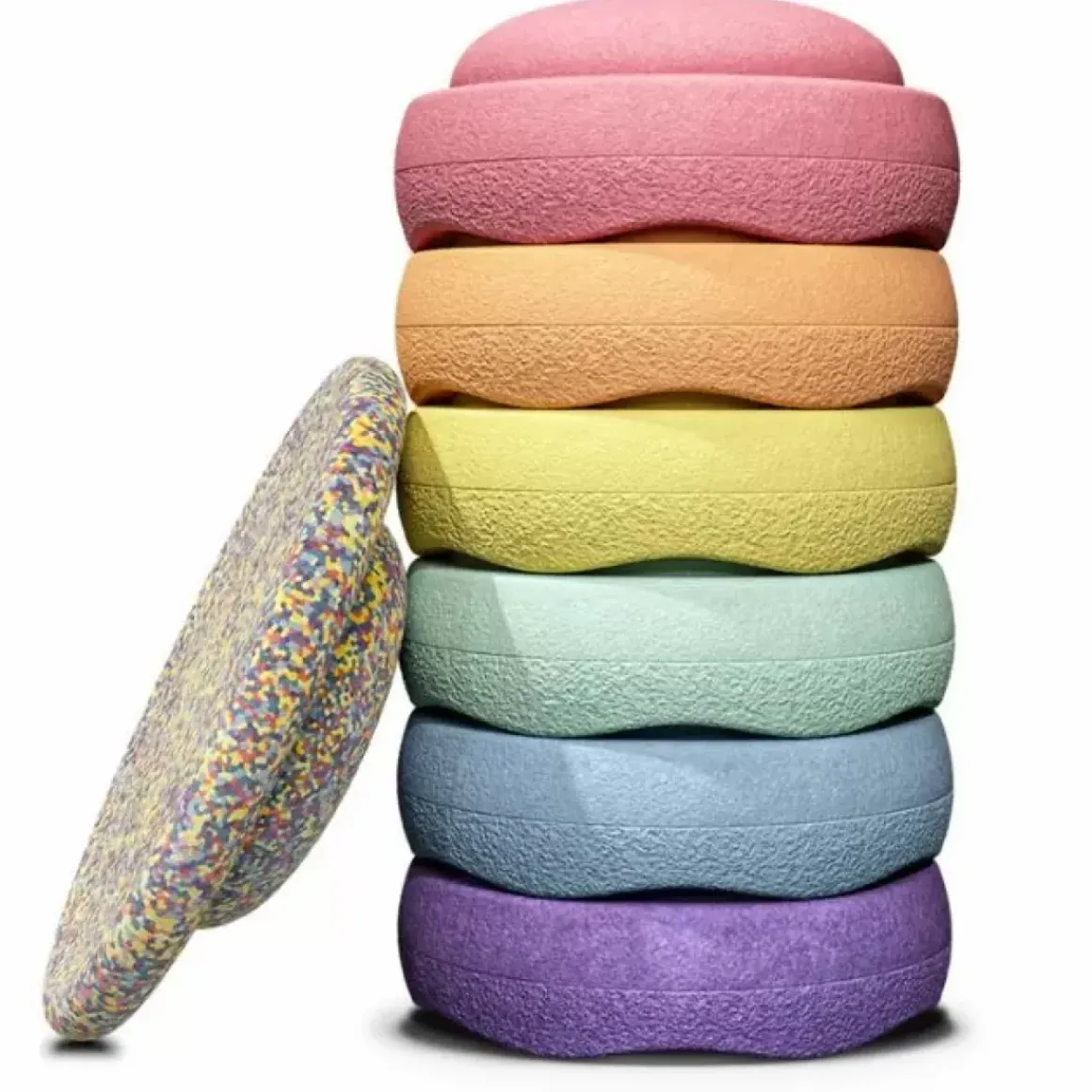 Stapelstein Stapelstenen Pastel Rainbow + Balansbord