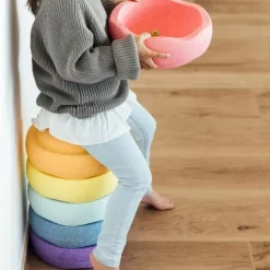 Stapelstein Stapelstenen Pastel Rainbow + Balansbord