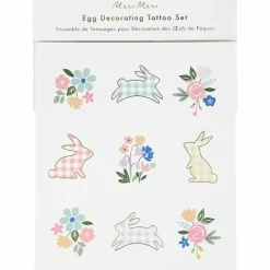 Stickerset Paaseieren Gingham Bunny Meri Meri