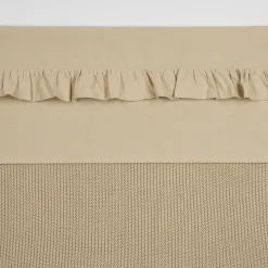 Stijlvol Meyco Wieglaken Met Ruche Rand In Zandkleur 75X100Cm
