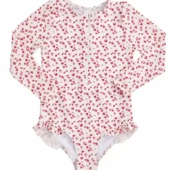 Swim Essentials Badpak Lange Mouw Old Pink Leopard