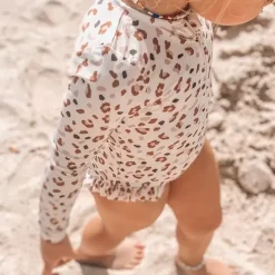 Swim Essentials Badpak Lange Mouw Khaki Leopard