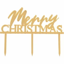 Taarttopper Merry Christmas Acryl Goud A Touch Of Sparkle