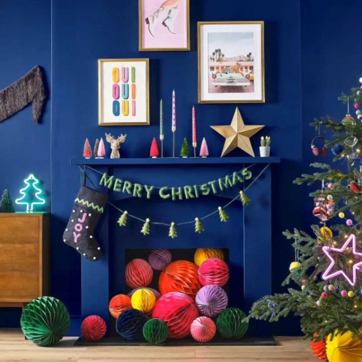 Vilten Kerstsok Merry And Bright Ginger Ray