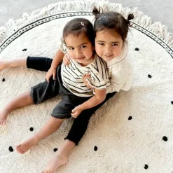 Vloerkleed Anna Dots Cream Rond (110Cm) Tapis Petit