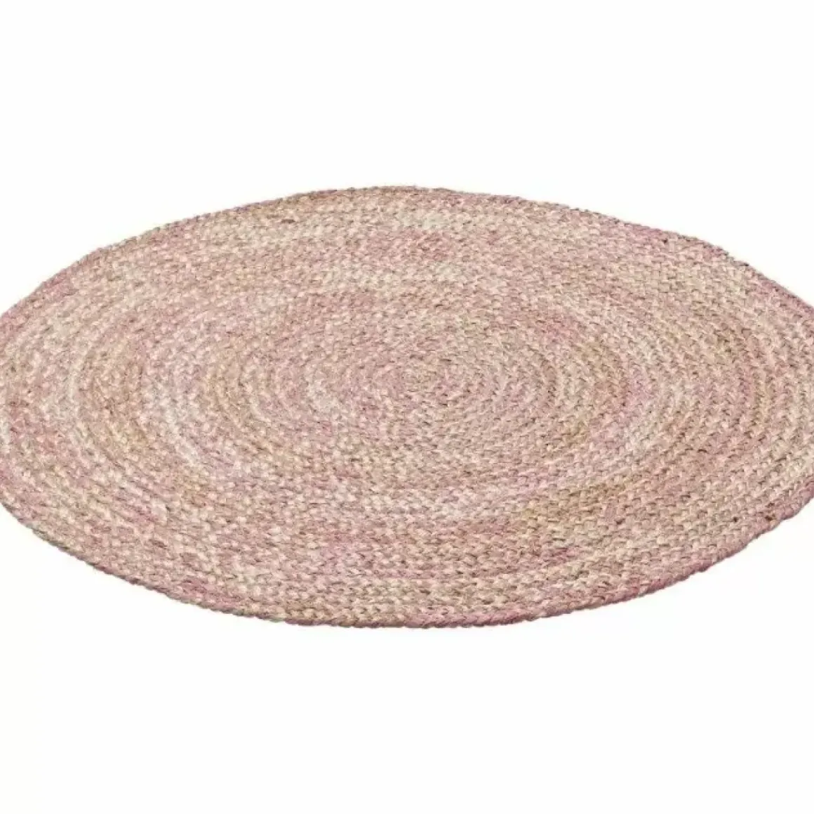 Vloerkleed Jute Rond Roze (110Cm) Kidsdepot