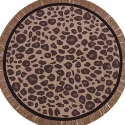 Vloerkleed Leopard Roze Rond (120Cm) Tapis Petit