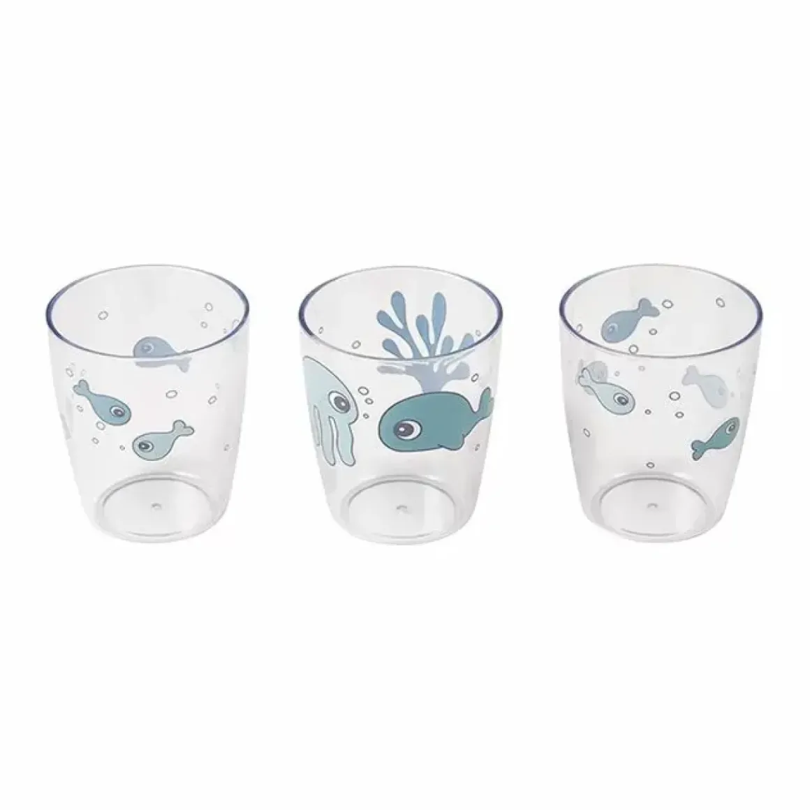 Yummy Mini Glazen Sea Friends Blue (3St)