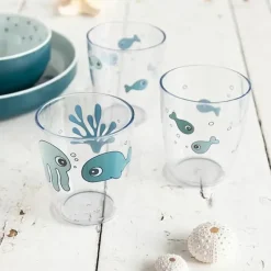Yummy Mini Glazen Sea Friends Blue (3St)