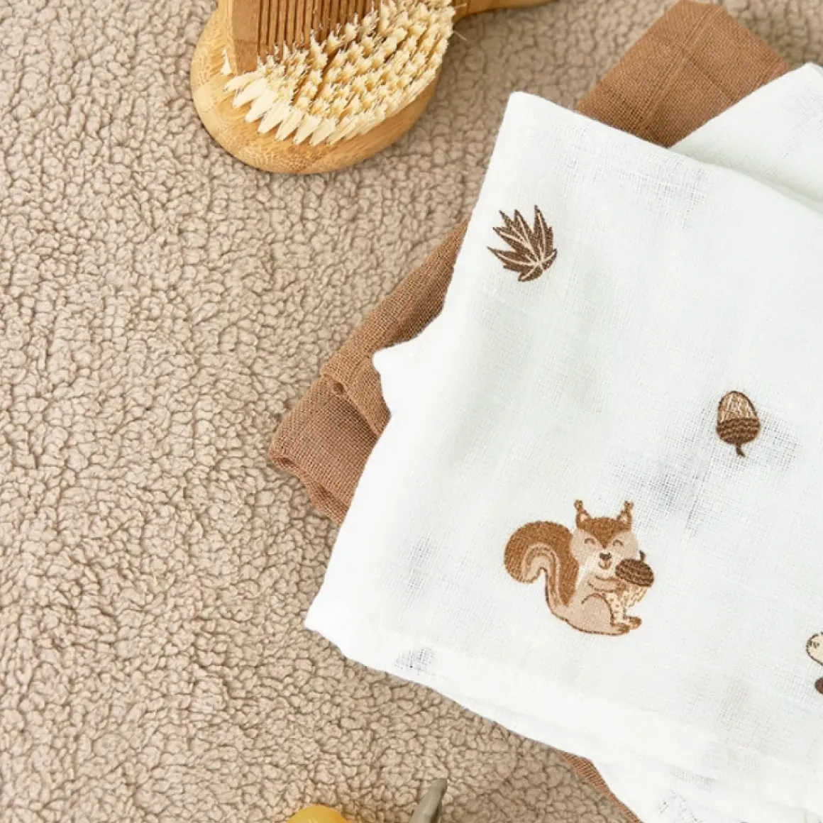 Zachte Meyco Hydrofiele Monddoekjes In Forest Animals Toffee - Nu In Een Handige Set Van 3 Stuks!